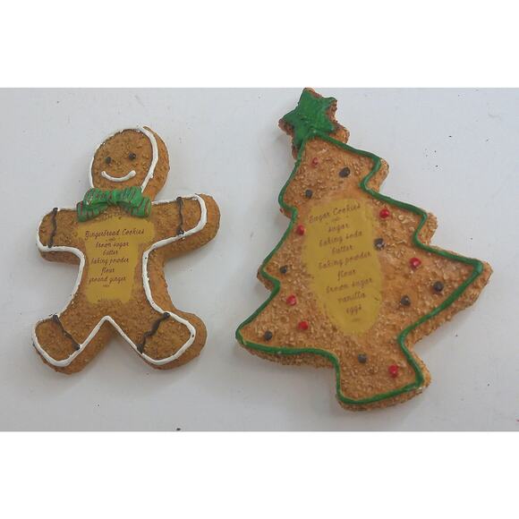 Vintage Russ Christmas Sugar Cookie Gingerbread Recipe Magnet Set of 2 - Picture 5 of 6